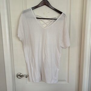 White V-Neck Women's Top